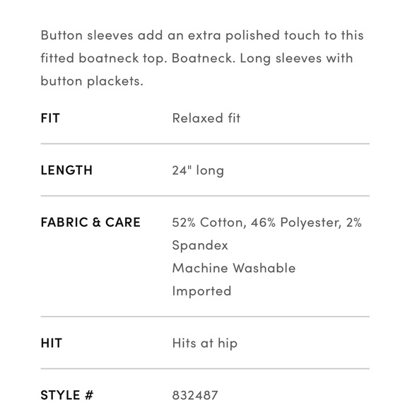 Ann Taylor NWT❗️Button Sleeve Boatneck Top - Picture 8 of 8